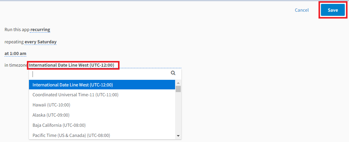 Selecting Time Zone