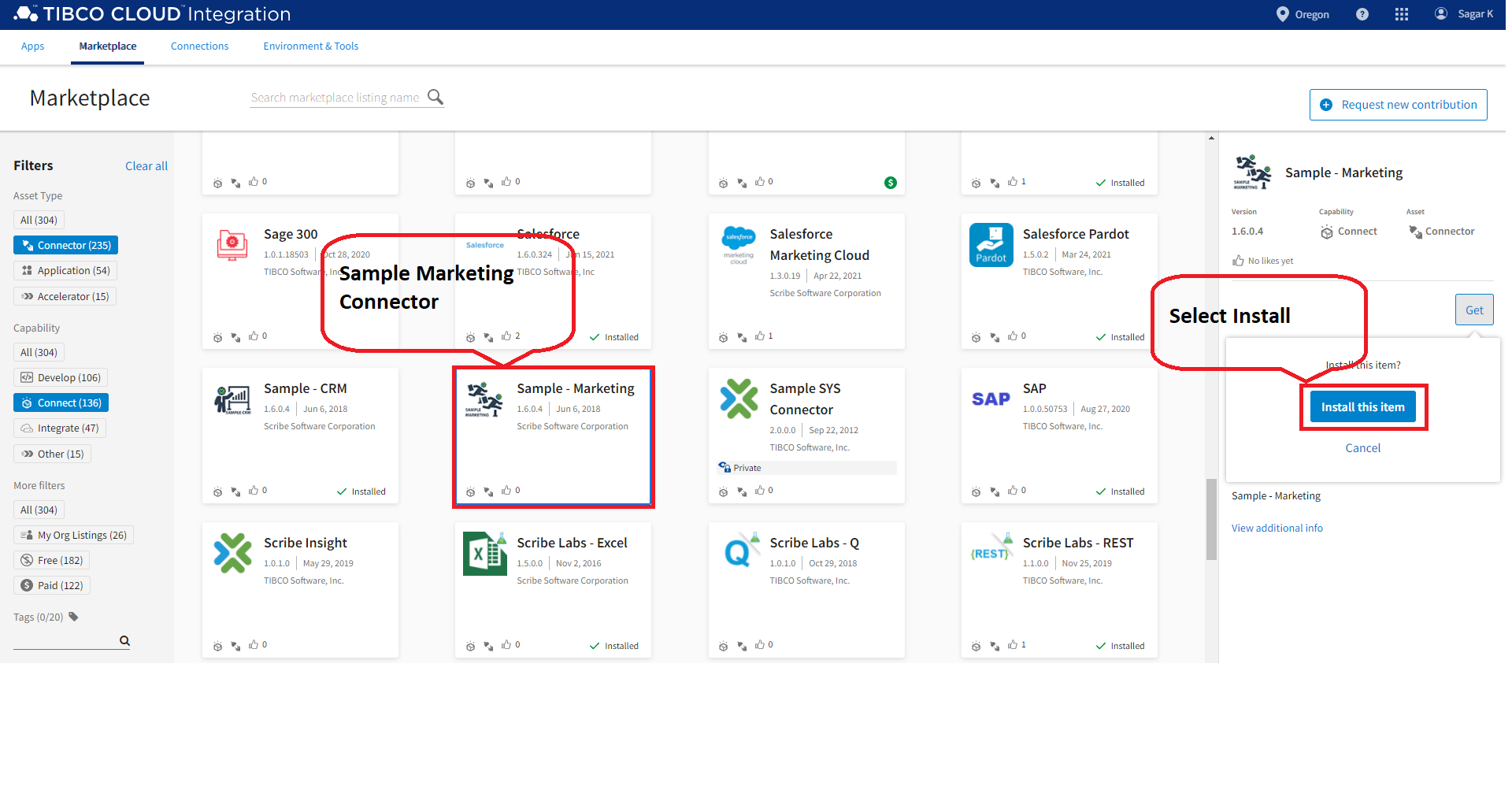 Sample Marketing Connector Installation