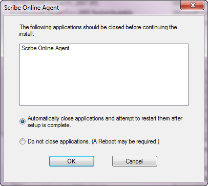 Automatically close application message during agent uninstallation